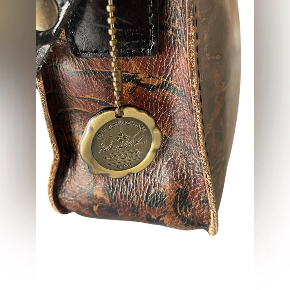 PATRICIA NASH NAZAIRE ABSTRACT ANIMAL PRINT CROSSBODY BAG.